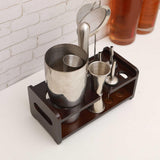 Maxbell Maxbell Cocktail Shaker Stand Cocktail Bartending Wooden Stand for Tabletop Home Bar