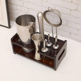 Maxbell Maxbell Cocktail Shaker Stand Cocktail Bartending Wooden Stand for Tabletop Home Bar