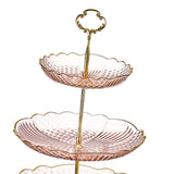 Cupcake Stand Display Plate Pastry Stand for Celebration Commercial Birthday Pink 3 layer