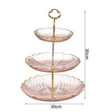 Cupcake Stand Display Plate Pastry Stand for Celebration Commercial Birthday Pink 3 layer