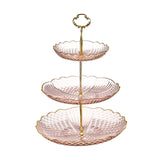 Cupcake Stand Display Plate Pastry Stand for Celebration Commercial Birthday Pink 3 layer