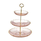 Cupcake Stand Display Plate Pastry Stand for Celebration Commercial Birthday Pink 3 layer