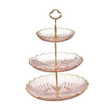 Cupcake Stand Display Plate Pastry Stand for Celebration Commercial Birthday Pink 3 layer