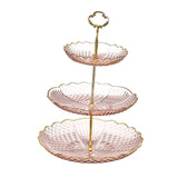Cupcake Stand Display Plate Pastry Stand for Celebration Commercial Birthday Pink 3 layer