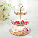 Cupcake Stand Display Plate Pastry Stand for Celebration Commercial Birthday Pink 3 layer