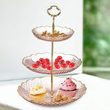 Cupcake Stand Display Plate Pastry Stand for Celebration Commercial Birthday Pink 3 layer