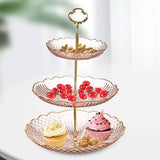 Cupcake Stand Display Plate Pastry Stand for Celebration Commercial Birthday Pink 3 layer