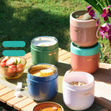 Maxbell Maxbell Soup Cup Detachable Portable Spoon Yogurt Container for Fruit Breakfast Milk White
