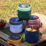Maxbell Maxbell Soup Cup Detachable Portable Spoon Yogurt Container for Fruit Breakfast Milk White