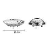 Maxbell Maxbell Steamer Basket Foldable with Handle Fruit Dish for Vegetable Meat Seafood 26.5cm