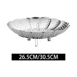 Maxbell Maxbell Steamer Basket Foldable with Handle Fruit Dish for Vegetable Meat Seafood 26.5cm