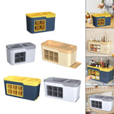 Maxbell Maxbell Serving Tray Storage Spice Rack Organizer for Dining Room Kitchen Countertop blue yellow 4 grids