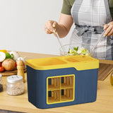Maxbell Maxbell Serving Tray Storage Spice Rack Organizer for Dining Room Kitchen Countertop blue yellow 4 grids