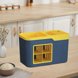 Maxbell Maxbell Serving Tray Storage Spice Rack Organizer for Dining Room Kitchen Countertop blue yellow 4 grids