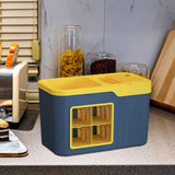 Maxbell Maxbell Serving Tray Storage Spice Rack Organizer for Dining Room Kitchen Countertop blue yellow 4 grids