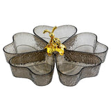 Maxbell Maxbell Divided Serving Tray Decorative 5 Grids Appetizer Tray for Sweet Dried Fruit Gray w Gold Rabbit