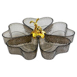 Maxbell Maxbell Divided Serving Tray Decorative 5 Grids Appetizer Tray for Sweet Dried Fruit Gray w Gold Rabbit