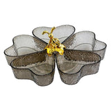 Maxbell Maxbell Divided Serving Tray Decorative 5 Grids Appetizer Tray for Sweet Dried Fruit Gray w Gold Rabbit