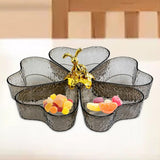 Maxbell Maxbell Divided Serving Tray Decorative 5 Grids Appetizer Tray for Sweet Dried Fruit Gray w Gold Rabbit