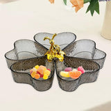 Maxbell Maxbell Divided Serving Tray Decorative 5 Grids Appetizer Tray for Sweet Dried Fruit Gray w Gold Rabbit