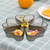Maxbell Maxbell Divided Serving Tray Decorative 5 Grids Appetizer Tray for Sweet Dried Fruit Gray w Gold Rabbit