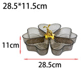 Maxbell Maxbell Divided Serving Tray Decorative 5 Grids Appetizer Tray for Sweet Dried Fruit Gray w Gold Rabbit