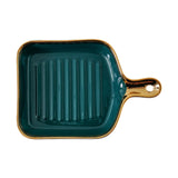 Maxbell Maxbell Fruit Plate Dinner Plate Gold Rim Breakfast Tray for Cupcake, Dessert, Candy Green