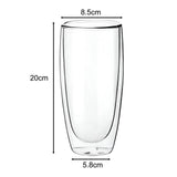 Maxbell Maxbell Double Wall Glass Cup Round Tea Cups Juice Cup Portable Insulated Coffee Mug 650ml