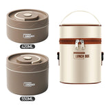Maxbell Maxbell 2x Insulated Lunch Boxlunch Box Round Bento Box for Hiking Household Student Coffee