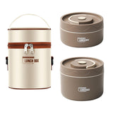 Maxbell Maxbell 2x Insulated Lunch Boxlunch Box Round Bento Box for Hiking Household Student Coffee