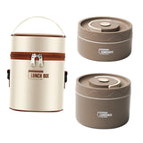 Maxbell Maxbell 2x Insulated Lunch Boxlunch Box Round Bento Box for Hiking Household Student Coffee