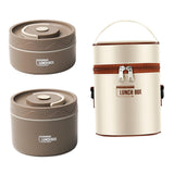 Maxbell Maxbell 2x Insulated Lunch Boxlunch Box Round Bento Box for Hiking Household Student Coffee