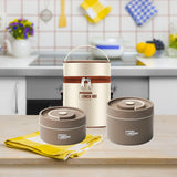 Maxbell Maxbell 2x Insulated Lunch Boxlunch Box Round Bento Box for Hiking Household Student Coffee
