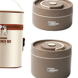 Maxbell Maxbell 2x Insulated Lunch Boxlunch Box Round Bento Box for Hiking Household Student Coffee
