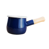 Maxbell Enamel Milk Pot Stockpots Sauce Pan for RV Travel Stove Top Induction Cooker Blue