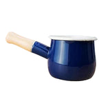 Maxbell Enamel Milk Pot Stockpots Sauce Pan for RV Travel Stove Top Induction Cooker Blue