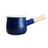 Maxbell Enamel Milk Pot Stockpots Sauce Pan for RV Travel Stove Top Induction Cooker Blue