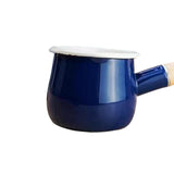 Maxbell Enamel Milk Pot Stockpots Sauce Pan for RV Travel Stove Top Induction Cooker Blue