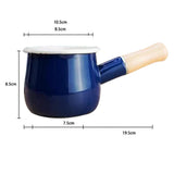 Maxbell Enamel Milk Pot Stockpots Sauce Pan for RV Travel Stove Top Induction Cooker Blue