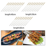 Maxbell Maxbell 10Pcs Kabob Skewers Stainless Steel BBQ Accessory for Sausages Meat Hot Dogs 40cm