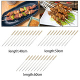 Maxbell Maxbell 10Pcs Kabob Skewers Stainless Steel BBQ Accessory for Sausages Meat Hot Dogs 40cm