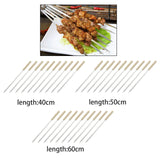 Maxbell Maxbell 10Pcs Kabob Skewers Stainless Steel BBQ Accessory for Sausages Meat Hot Dogs 40cm