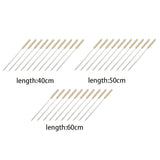 Maxbell Maxbell 10Pcs Kabob Skewers Stainless Steel BBQ Accessory for Sausages Meat Hot Dogs 40cm