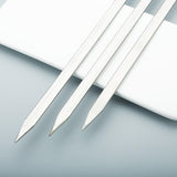 Maxbell Maxbell 10Pcs Kabob Skewers Stainless Steel BBQ Accessory for Sausages Meat Hot Dogs 40cm