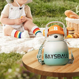 Maxbell Water Bottle 22oz Cute Large Wide Mouth Training Cup for Office Boys Outdoor green