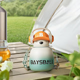 Maxbell Water Bottle 22oz Cute Large Wide Mouth Training Cup for Office Boys Outdoor green