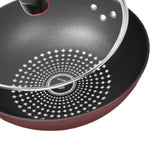 Maxbell Skillet with Lid Induction Cooktop Stir Fry Kitchen Flat Bottom Stir Fry Wok