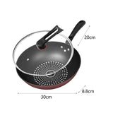Maxbell Skillet with Lid Induction Cooktop Stir Fry Kitchen Flat Bottom Stir Fry Wok