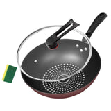 Maxbell Skillet with Lid Induction Cooktop Stir Fry Kitchen Flat Bottom Stir Fry Wok