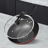 Maxbell Skillet with Lid Induction Cooktop Stir Fry Kitchen Flat Bottom Stir Fry Wok